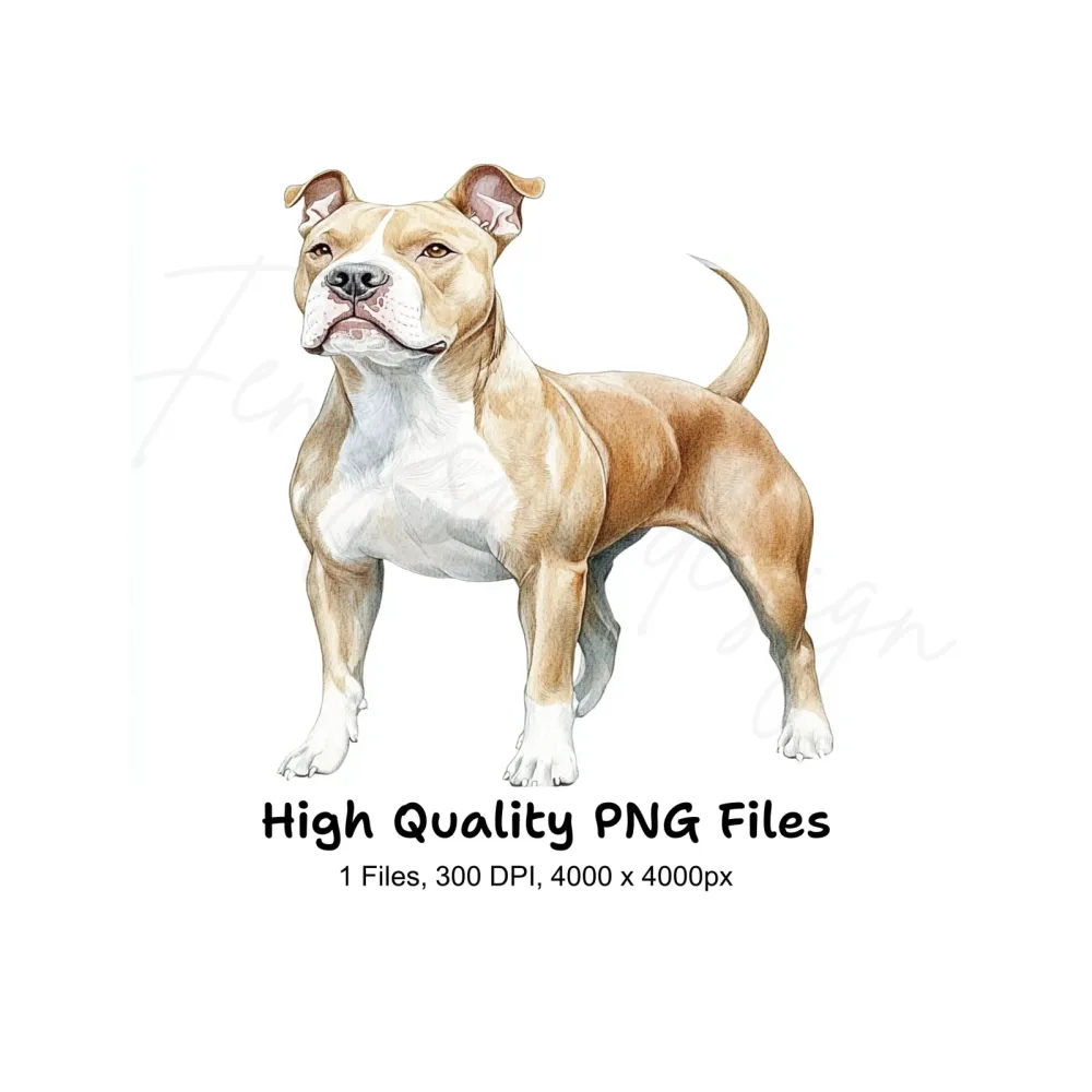 Standing Pitbull Dog Clipart Bundle