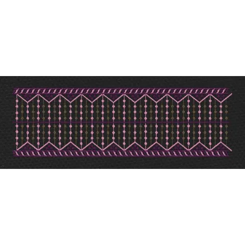 Floral Endless Border Purple Lines Embroidery Design