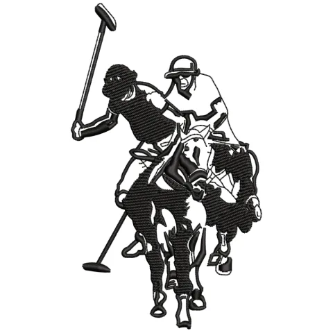 Players of Polo Embroidery Design