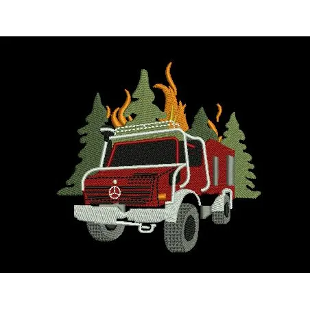 Fire Truck Embroidery Design