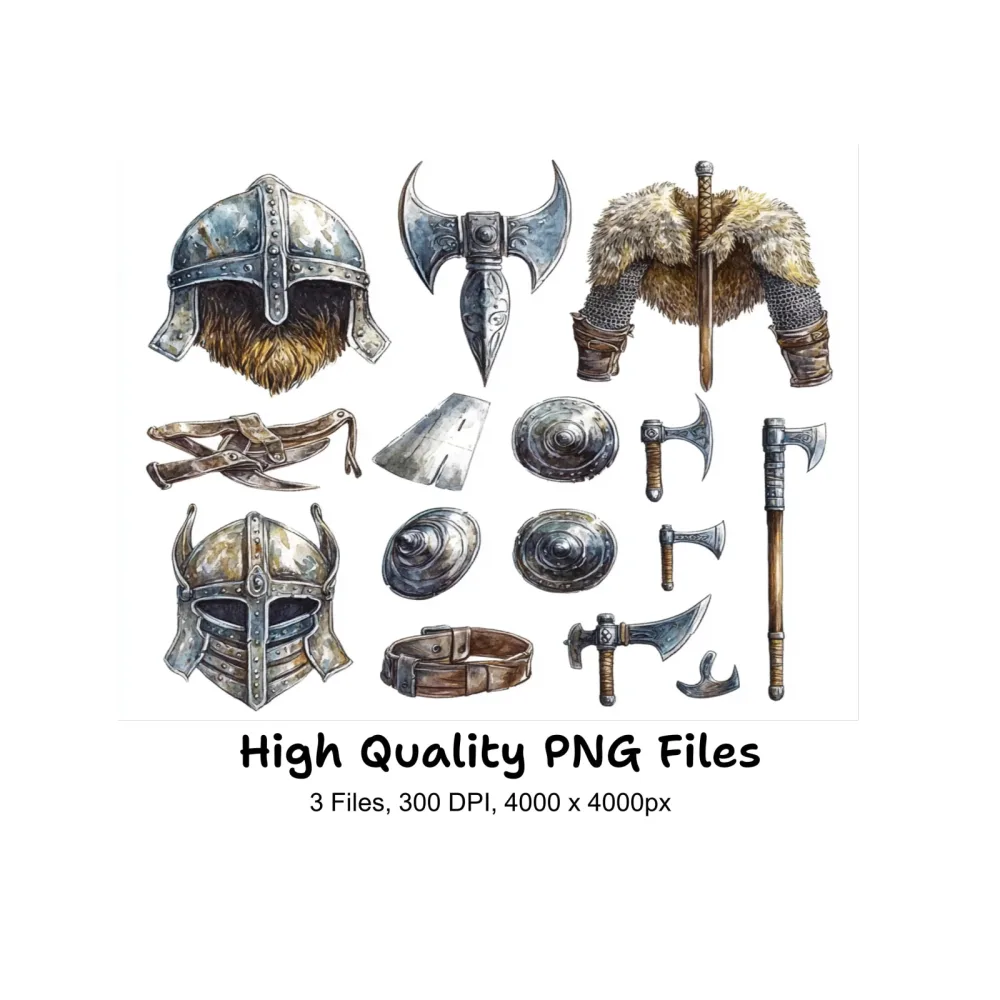 Viking Helmets Clipart Bundle