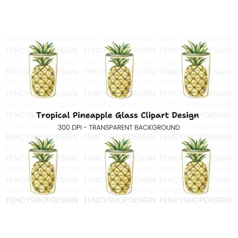 Pineapple Tumbler Clipart Bundle
