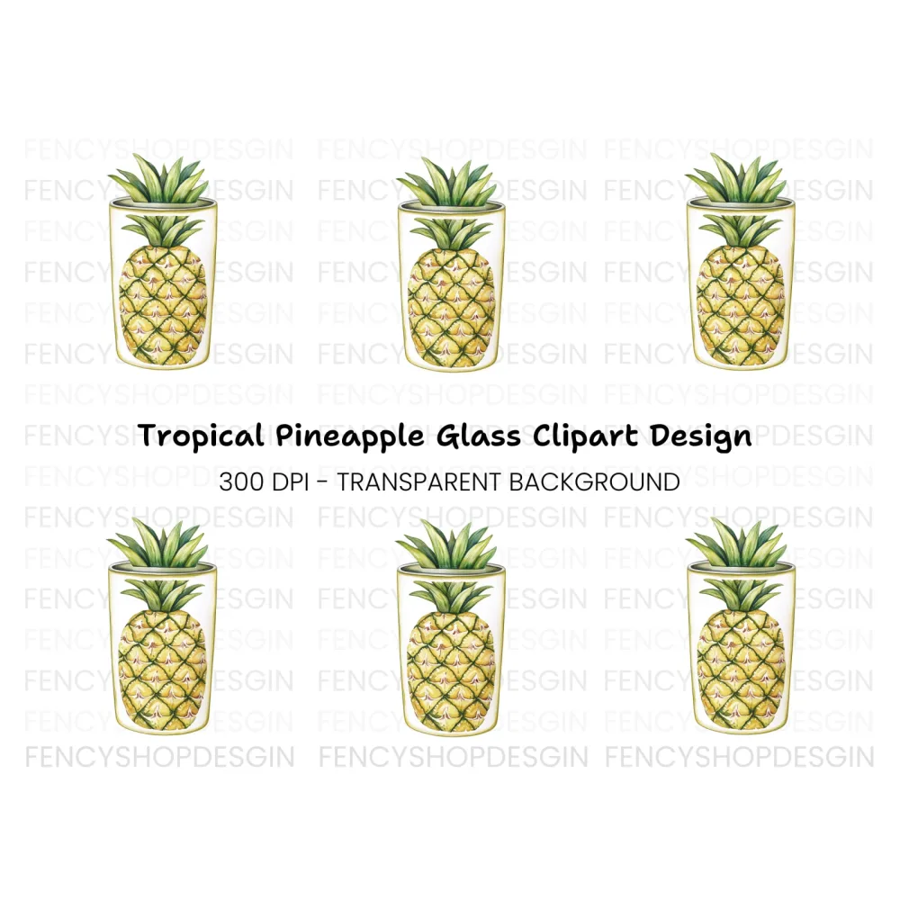 Pineapple Tumbler Clipart Bundle