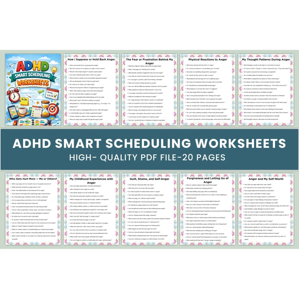 ADHD Smart Scheduling Worksheets Book
