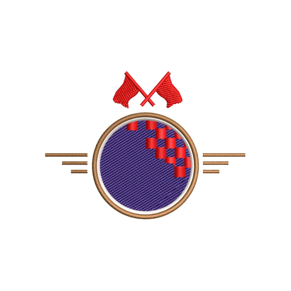 Sport Flag Embroidery Design