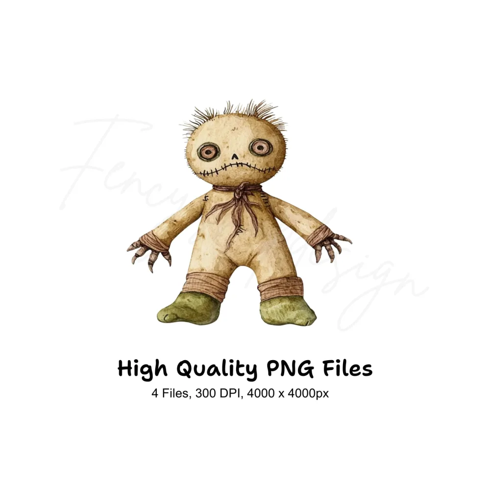 Cute Voodoo Dolls Clipart Bundle
