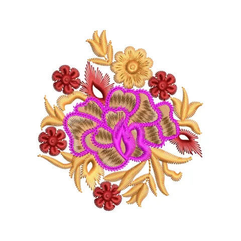 Golden Mahroon Embroidery Design