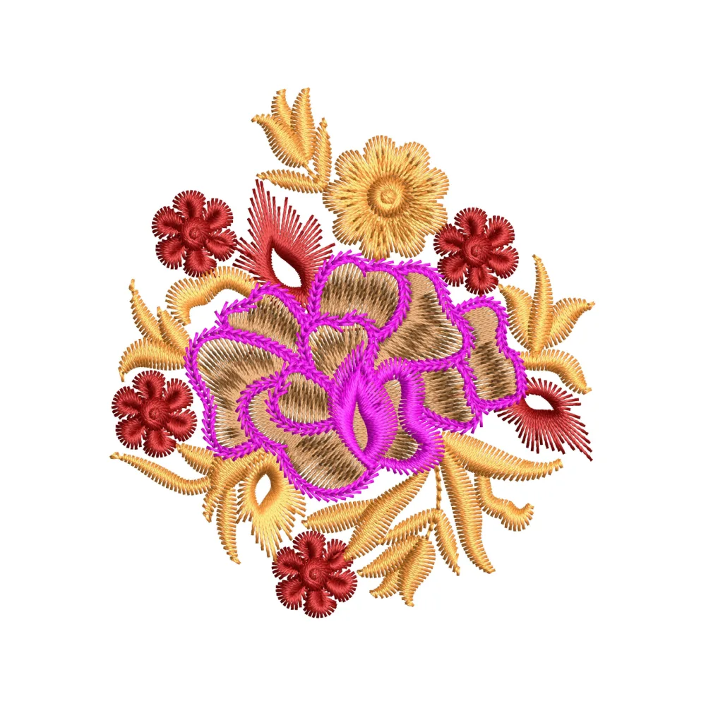 Golden Mahroon Embroidery Design