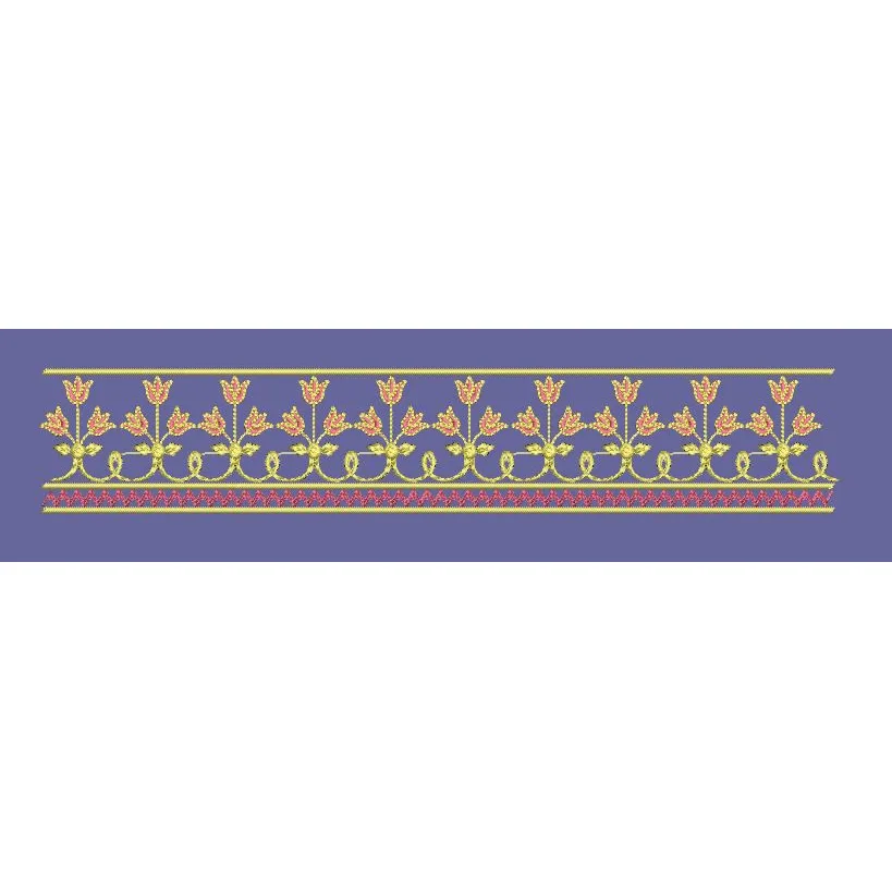 Tulip Trail Decorative Trim Embroidery Design