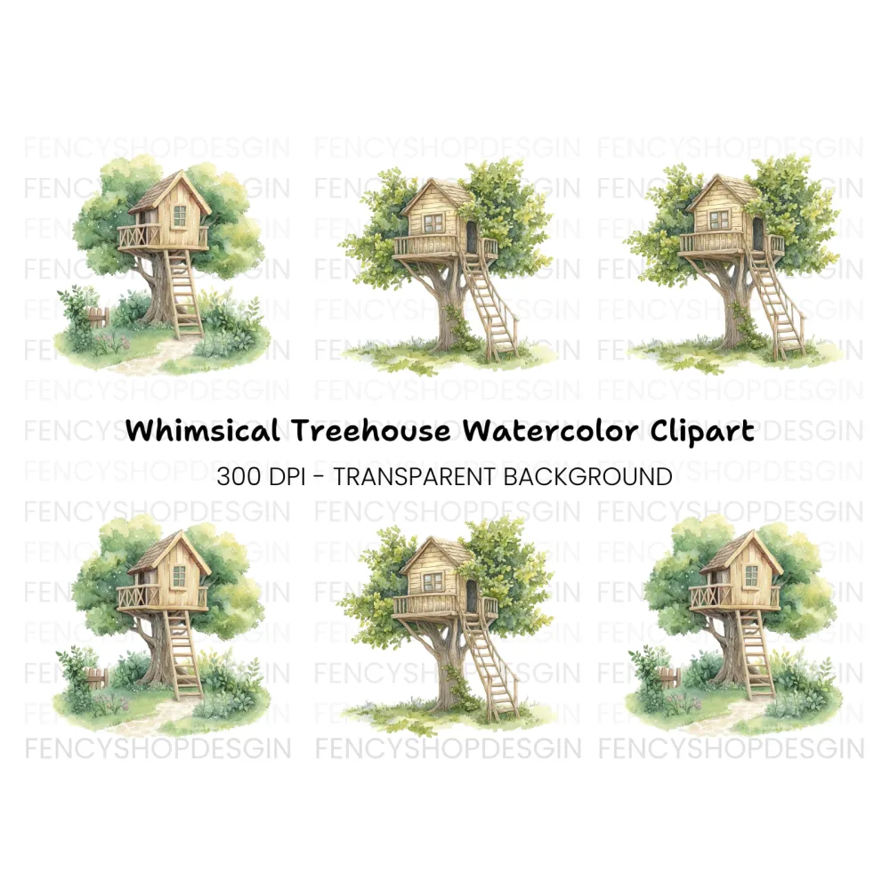 Charming Treehouse Clipart Bundle