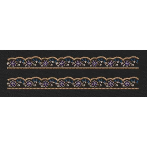 Sapphire Daisy Scallop Trim Embroidery Design