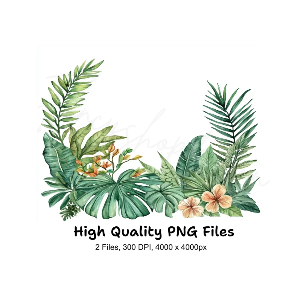 Tropical Leaves Clipart Bundle
