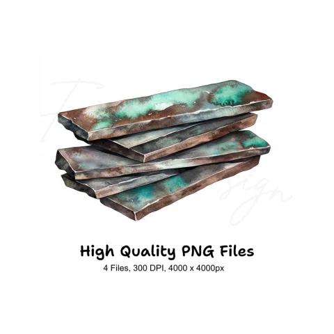 Aged Copper Patina Clipart Bundle