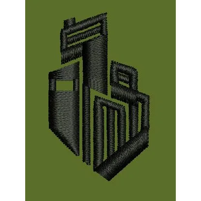 Abstract Geometric Emblem Embroidery Design