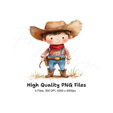 Cute Cowboy Clipart Bundle