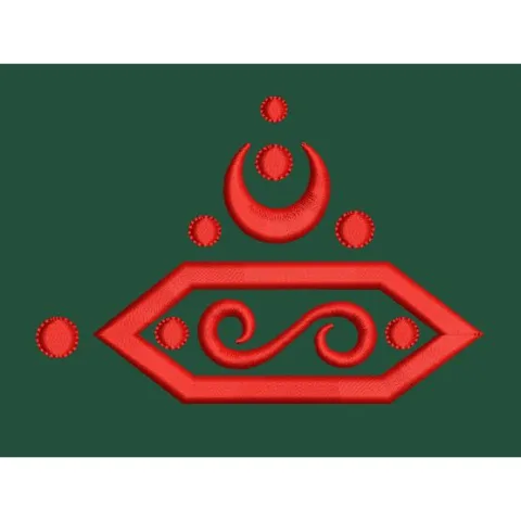 Red Stylized Design Embroidery Design