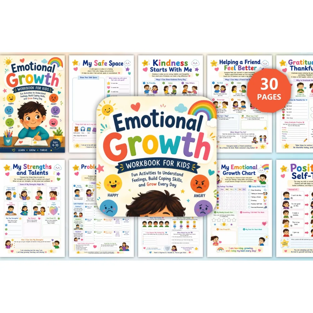 Emotional Growth For Kids Workbook