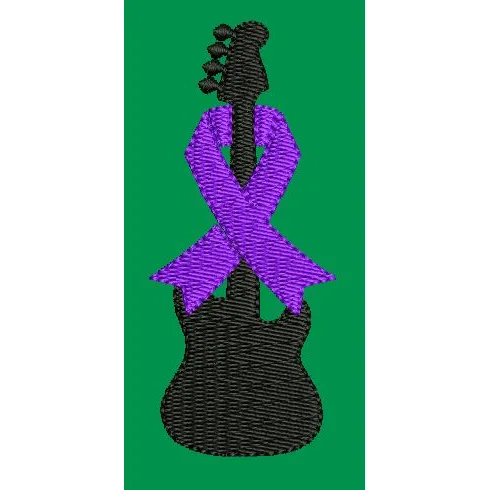 Stylized Guitar Embroidery Design