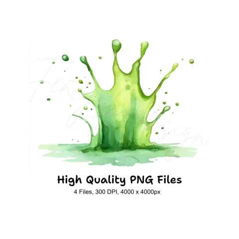 Green Splash Clipart Bundle