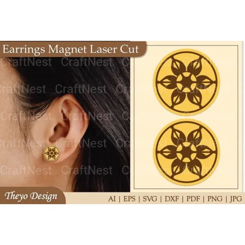 Lasercut Earrings Magnet SVG Bundle