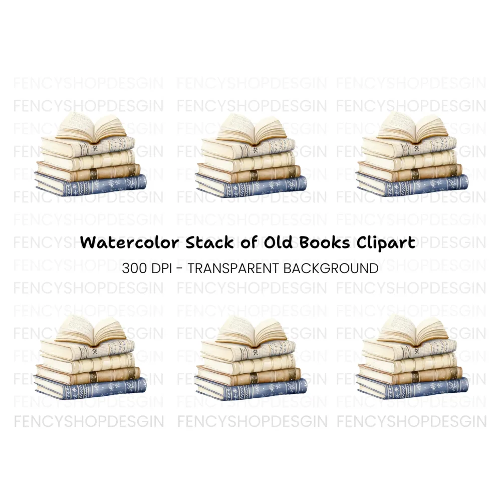 Vintage Books Clipart Bundle