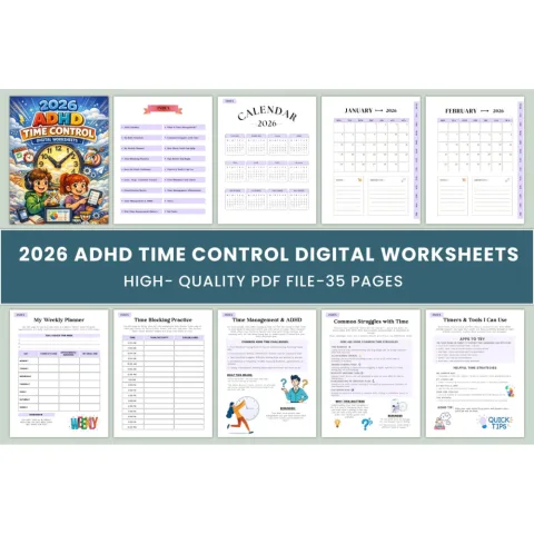 ADHD Time Control Worksheets Book