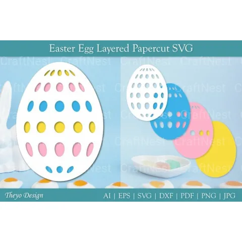 Easter Egg Layered Papercut SVG Bundle