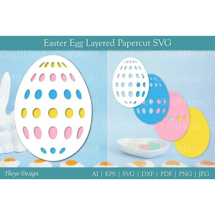 Easter Egg Layered Papercut SVG Bundle