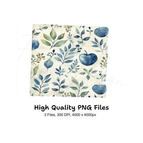 Blue Botanical Clipart Bundle