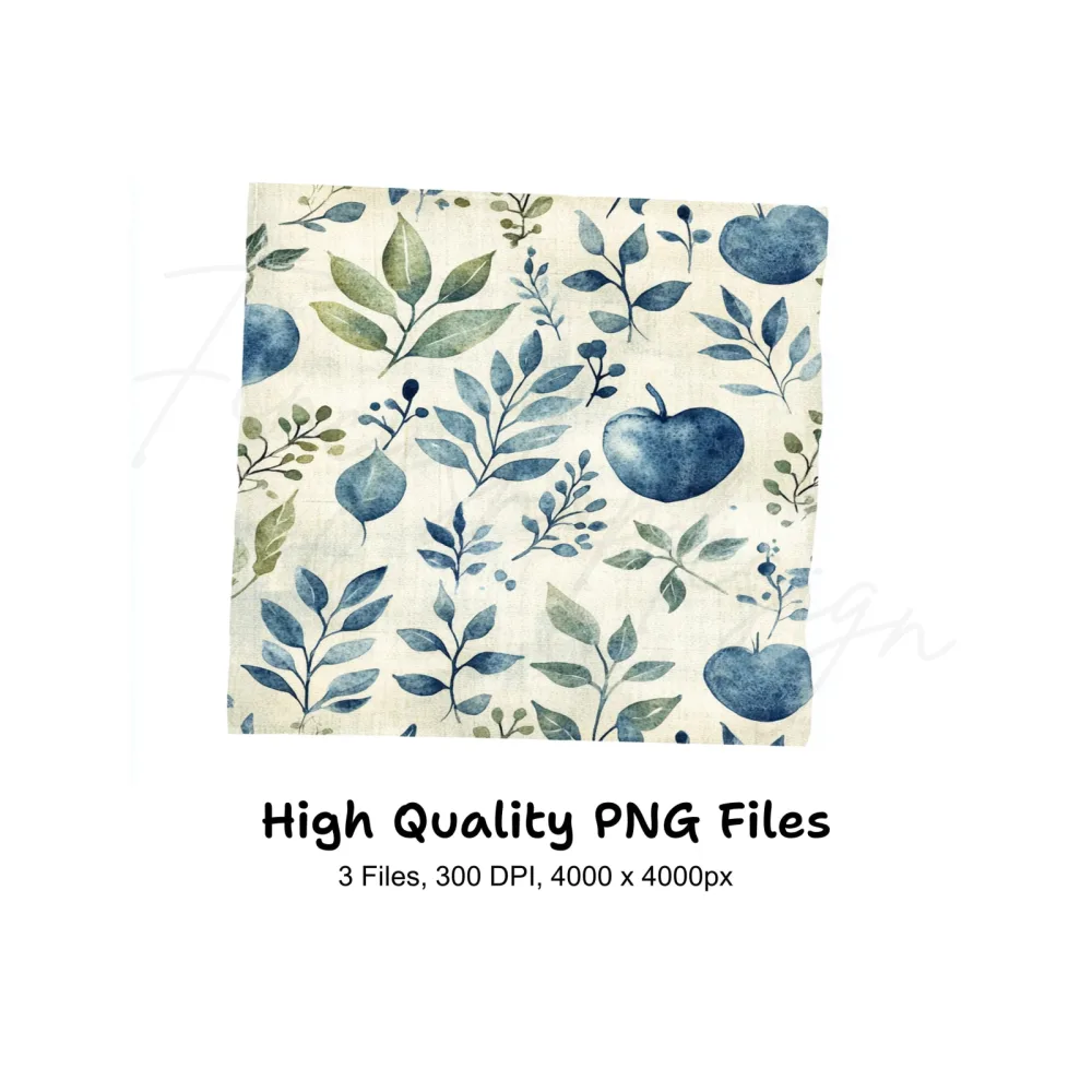 Blue Botanical Clipart Bundle