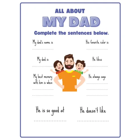 Father's Day Worksheets and Activity Pages