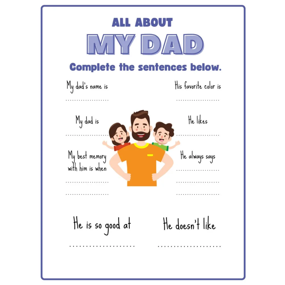 Father's Day Worksheets and Activity Pages