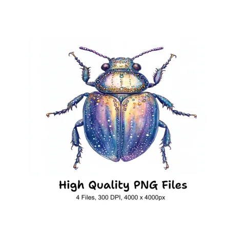 Iridescent Jewel Beetle Clipart Bundle