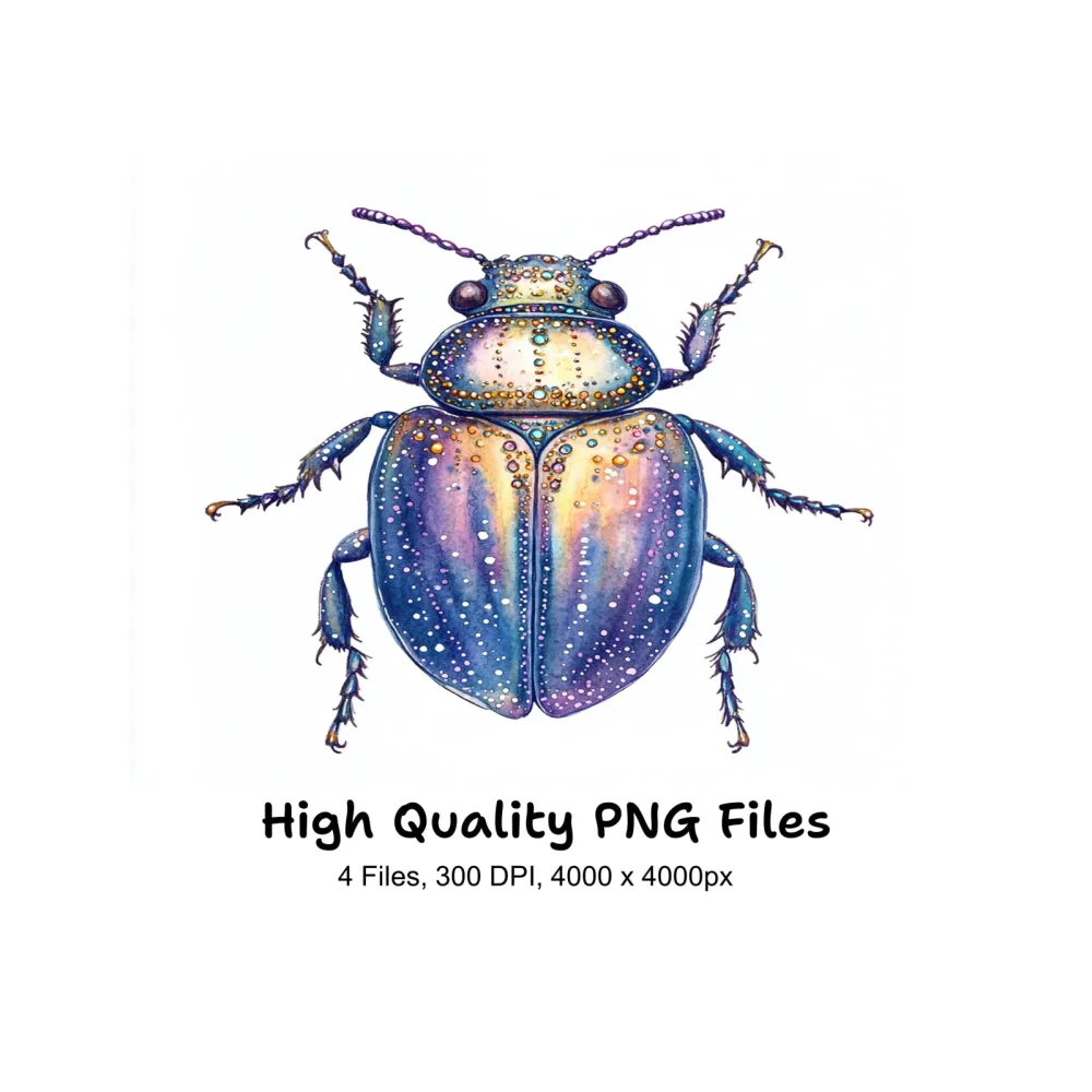 Iridescent Jewel Beetle Clipart Bundle