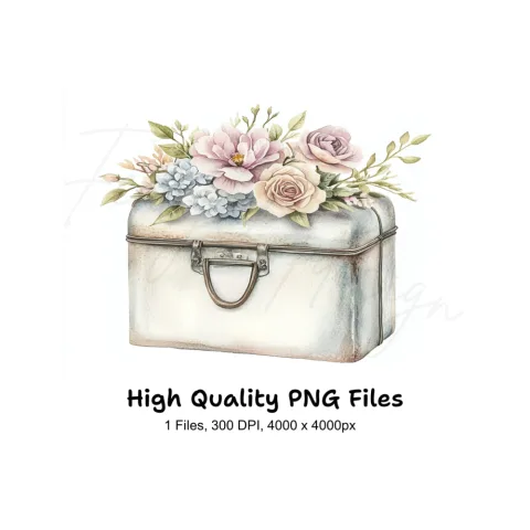 Shabby Chic Flower Box Clipart Bundle