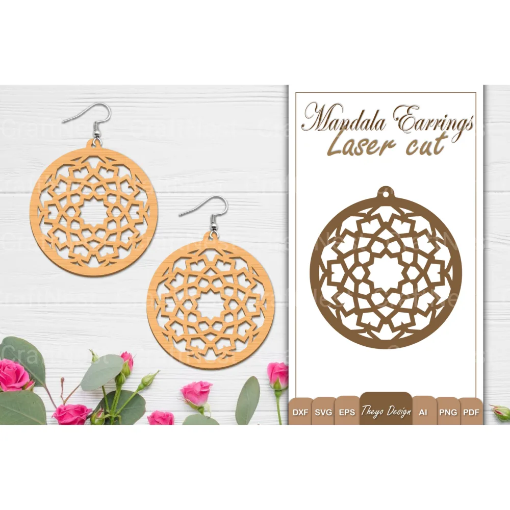 Earrings Mandala SVG Bundle