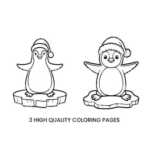 Cute Penguin Christmas Coloring Books