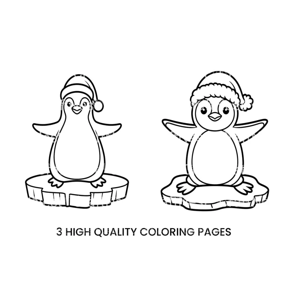 Cute Penguin Christmas Coloring Books