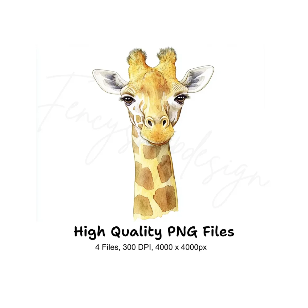 Cute Giraffe Faces Clipart Bundle