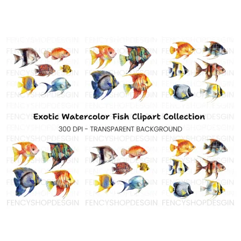 Vibrant Tropical Fish Clipart Bundle