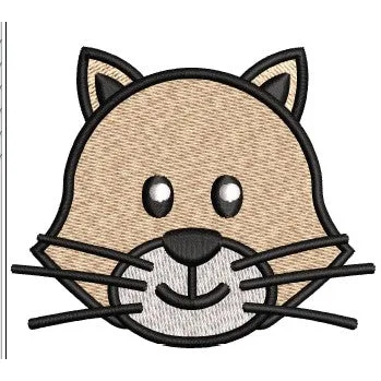 Cat Face Embroidery Design