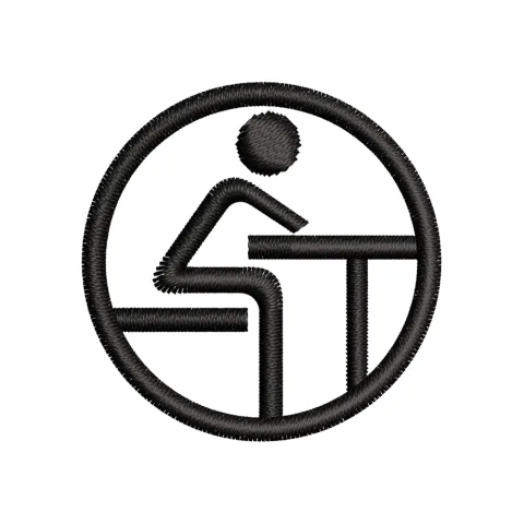 Sitting Sign Embroidery Design