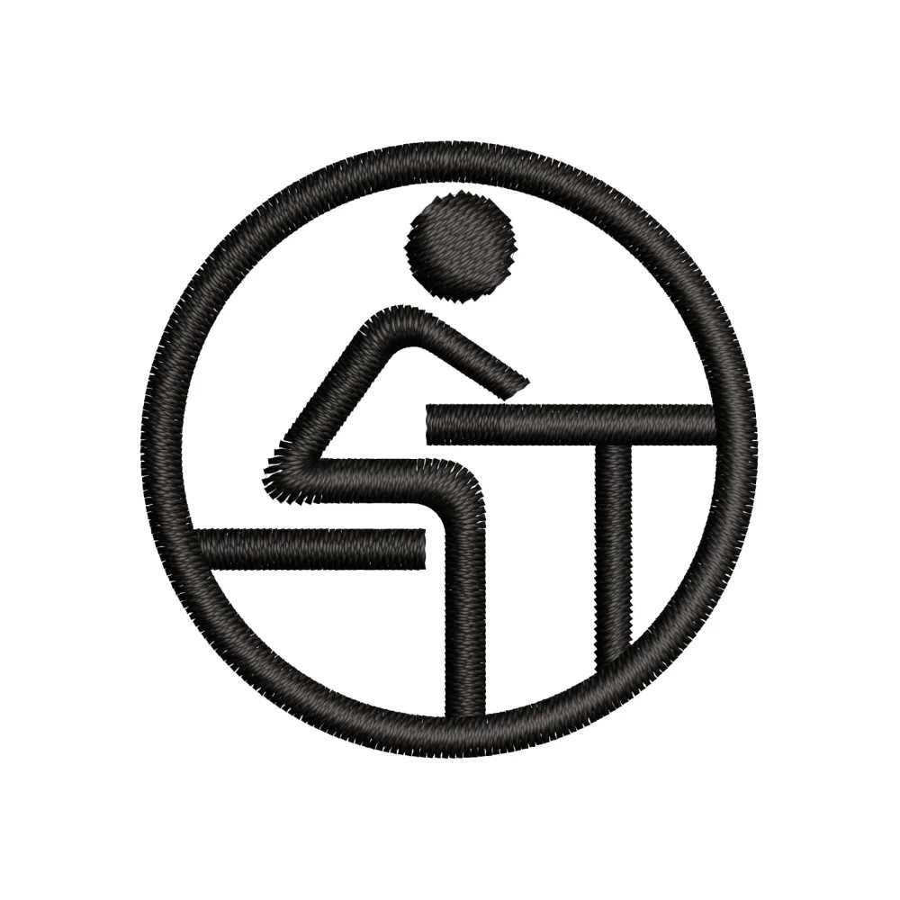 Sitting Sign Embroidery Design