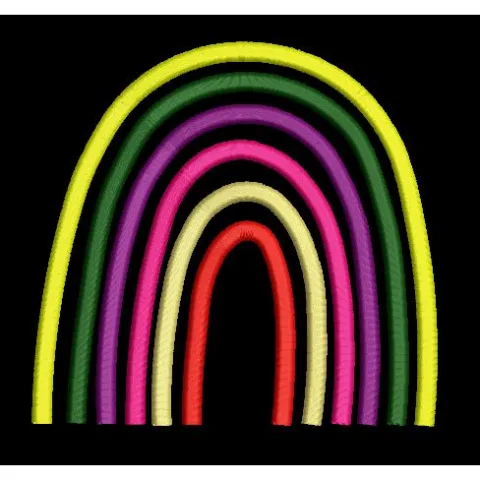 Stylized Rainbow Embroidery Design