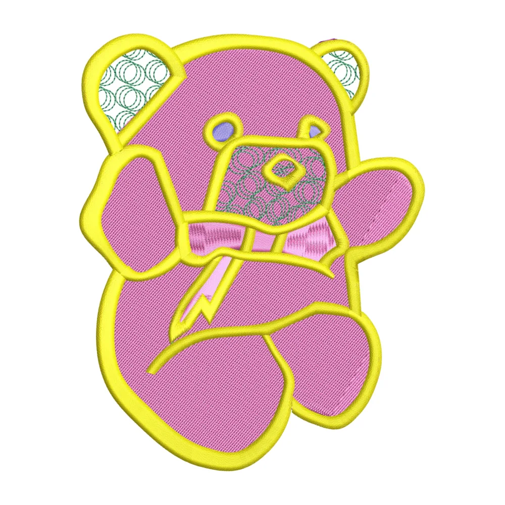 Bear Applique Embroidery Design