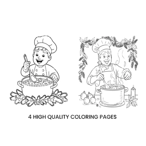 Christmas Chef Cooking Coloring Books
