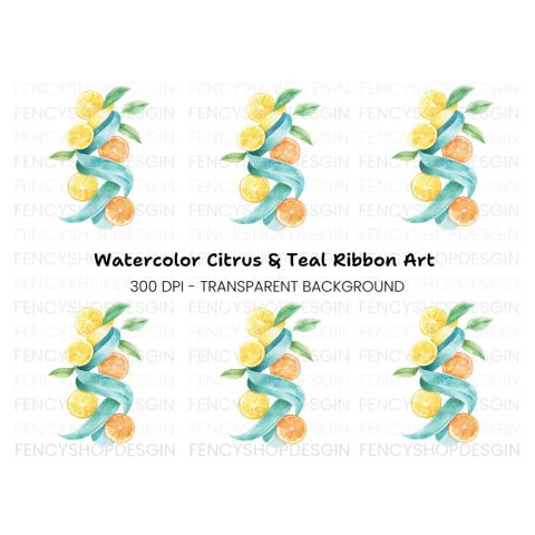 Citrus Swirl Clipart Bundle