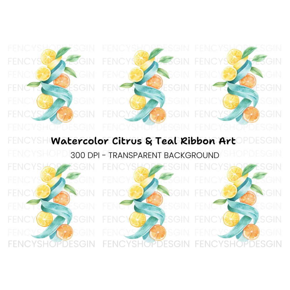 Citrus Swirl Clipart Bundle