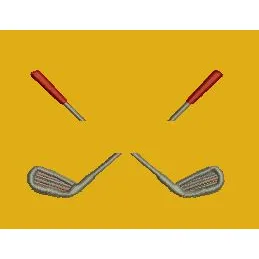 Golden Green Golf Emblem Embroidery Design