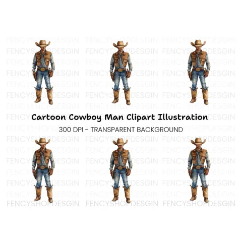 Rugged Cowboy Guns Clipart Bundle